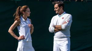 Kate Middleton se luce jugando tenis con Roger Federer