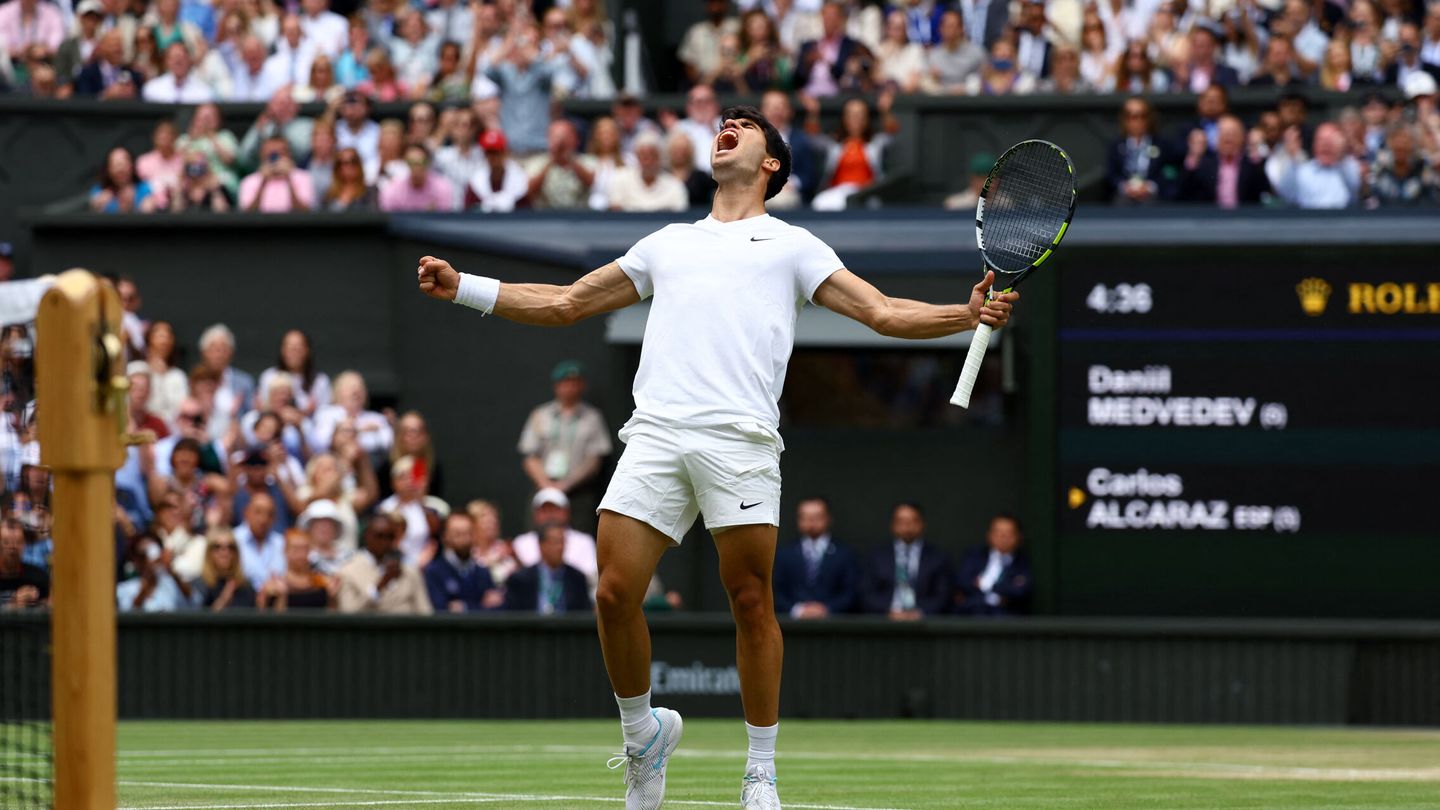 Así celebró Carlos Alcaraz su victoria en Wimbledon