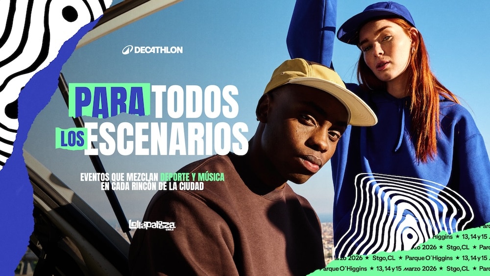 Decathlon enciende la previa de Lollapalooza Chile con un circuito urbano que invita a moverse por la ciudad